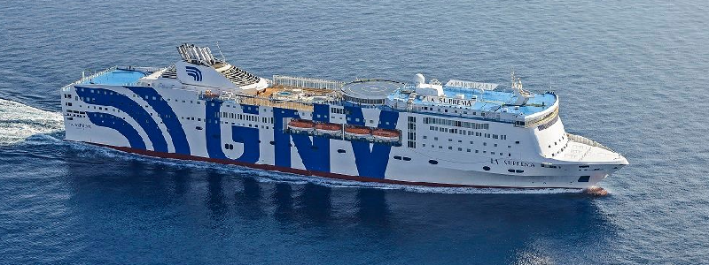 GNV navegando en una ruta internacional entre Barcelona y T&aacute;nger Med