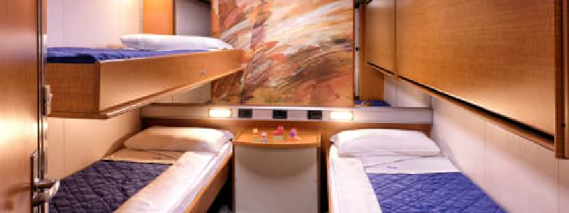 GNV: interior de camarote y zonas comunes en una traves&iacute;a larga