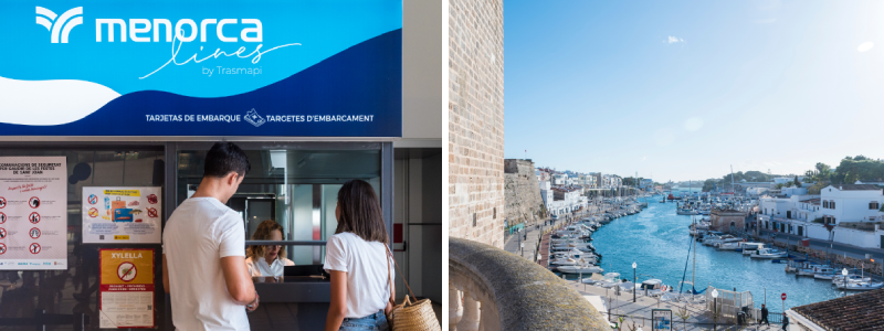 Fast ferry de Menorca Lines aproxim&aacute;ndose a Ciutadella en la ruta entre Mallorca y Menorca